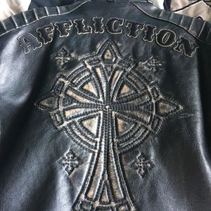 Men’s leather affliction jacket